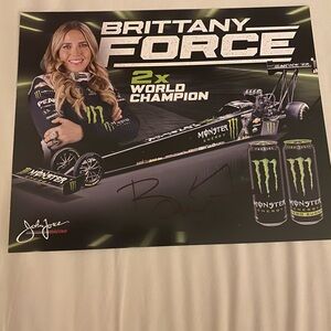 Brittany Force signed drag Racing photo autographed Monster Energy NHRA